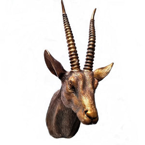 43cm Goat Head Mount Wall Art Hanging Sculpture Decor Animal Sheep Statue Faux Taxidermy Ornaments - TENOFO.com