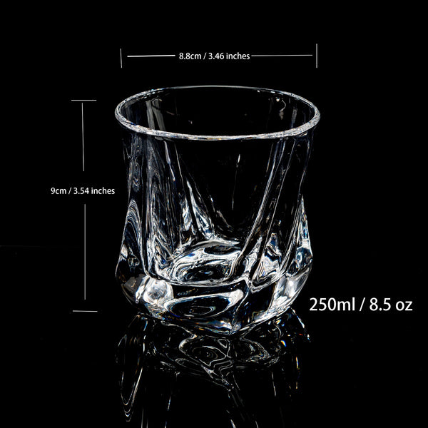 Whiskey Glass Tumbler 250ml, Cocktail Cup Old Fashioned Glass - TENOFO