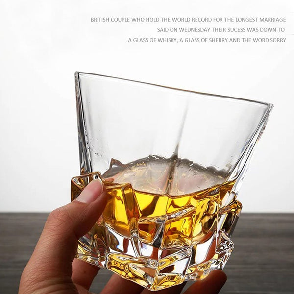 Whiskey Glass 300ml, Old Fashioned Glass Cocktail Cup Scotch Bourbon Water Tumbler - TENOFO