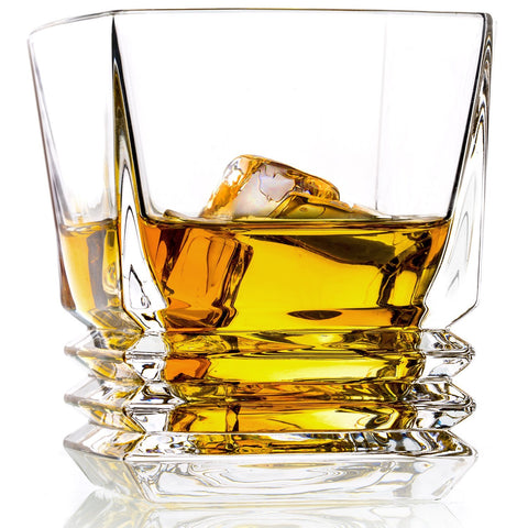 Whiskey Rocks Glass 300ml，Old Fashioned Glass Cocktail Cup Whisky Tumbler for Scotch Bourbon Irish - TENOFO